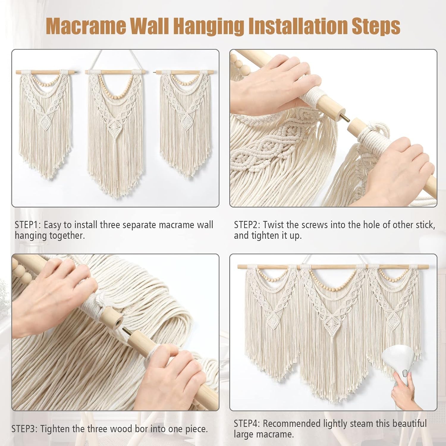 Tapisserie dremisland grande déco tissée beige Casa - Accessoires et Décorations Naty Shop