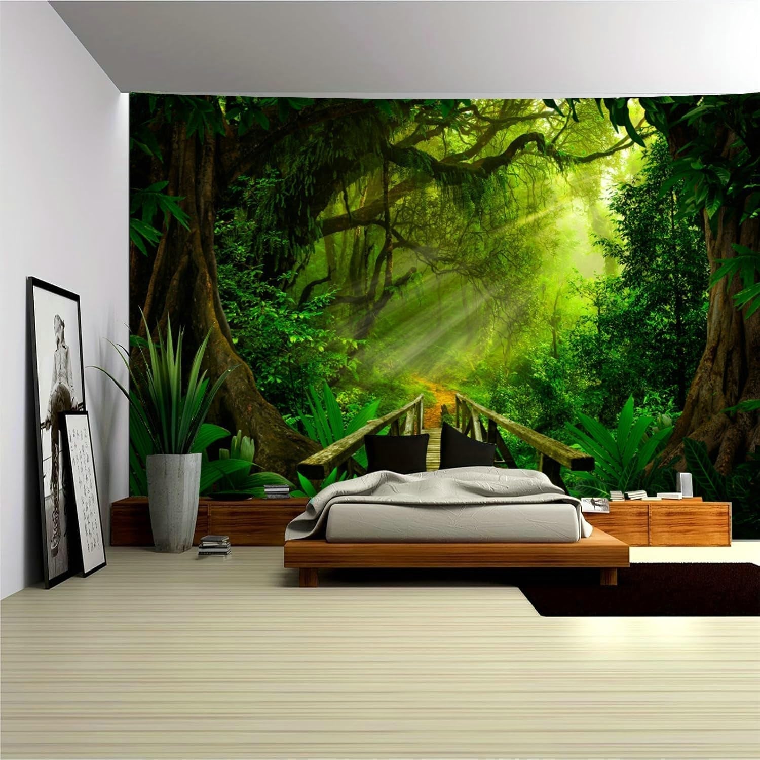 Tapisserie vert forêt à suspendre en extérieur Maison - Accessoires et Décorations Naty Shop