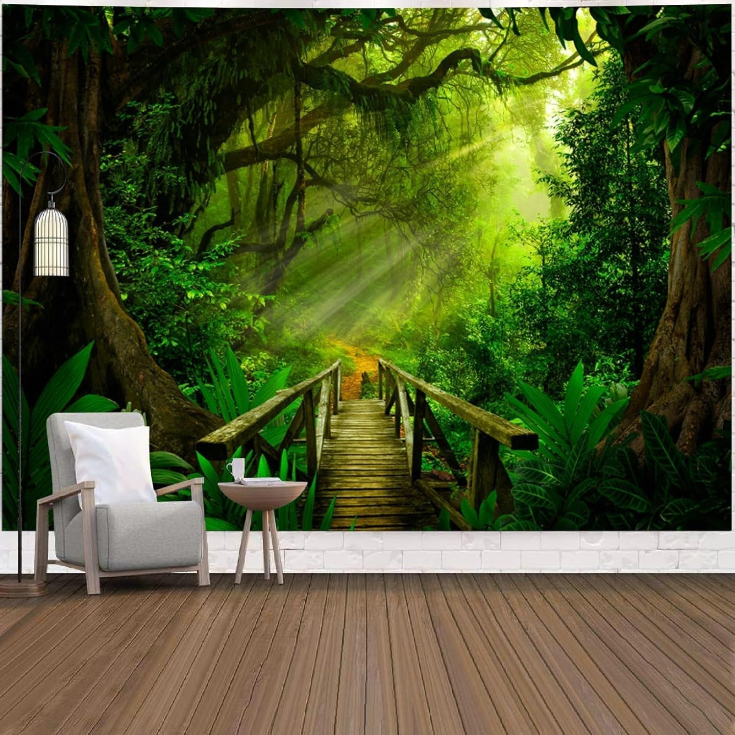 Tapisserie vert forêt à suspendre en extérieur Maison - Accessoires et Décorations Naty Shop