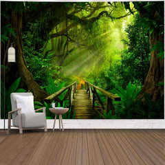 Tapisserie vert forêt à suspendre en extérieur Maison - Accessoires et Décorations Naty Shop