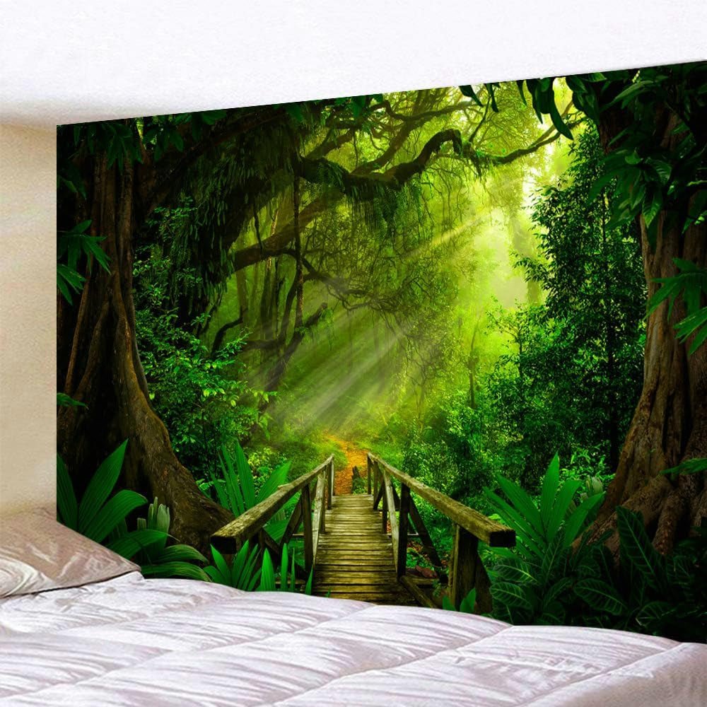 Tapisserie vert forêt à suspendre en extérieur Maison - Accessoires et Décorations Naty Shop