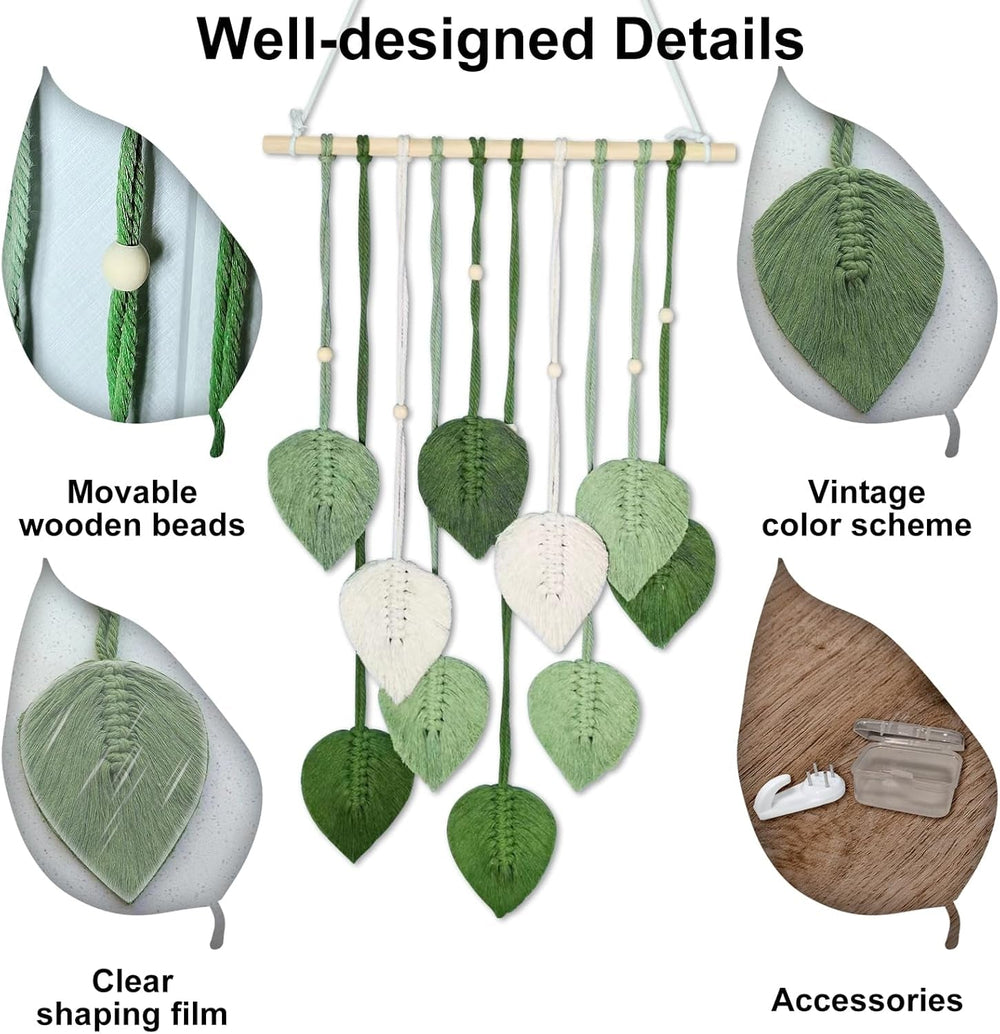 Crochet tapisserie feuilles fait main Accueil - Accessoires et Décorations Naty Shop