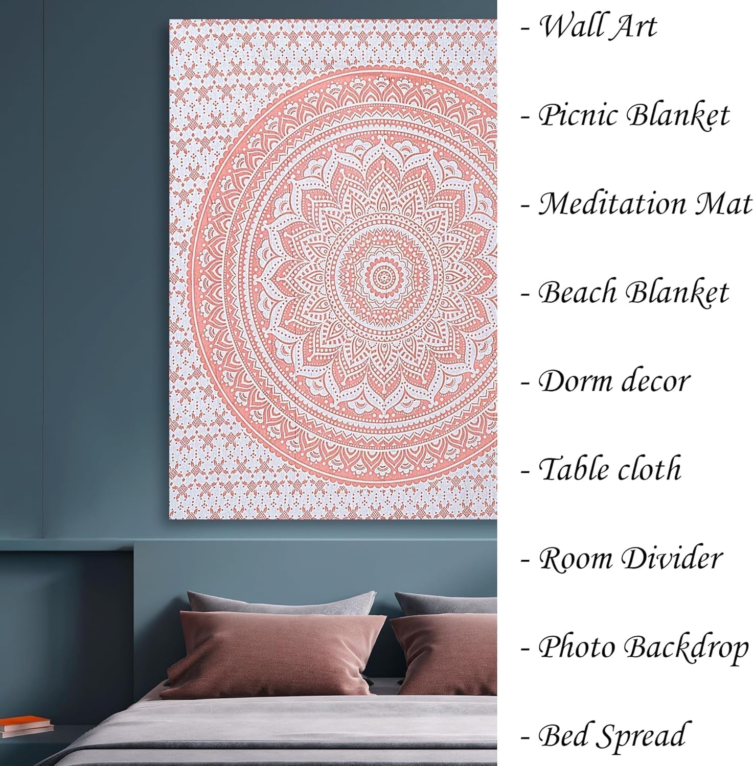Meuble tapisserie mandala rose finesse Maison - Accessoires et Décoration Naty Shop