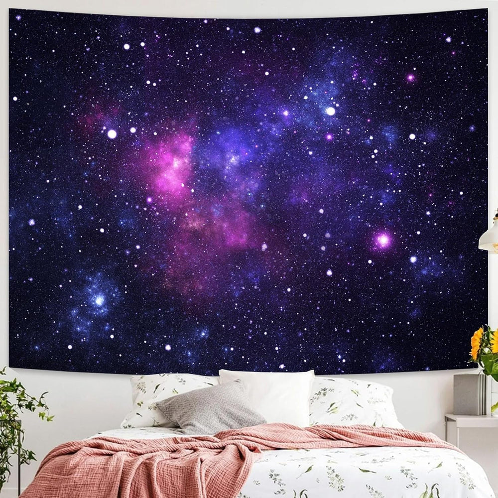 Tapisserie galaxie lumière noire ciel étoilé bleu réactif Accueil - Accessoires et Décorations Naty Shop