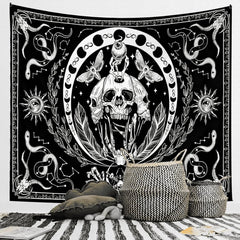 Tapisserie gothique halloween bannière noir blanc Accueil - Accessoires et Décoration Naty Shop