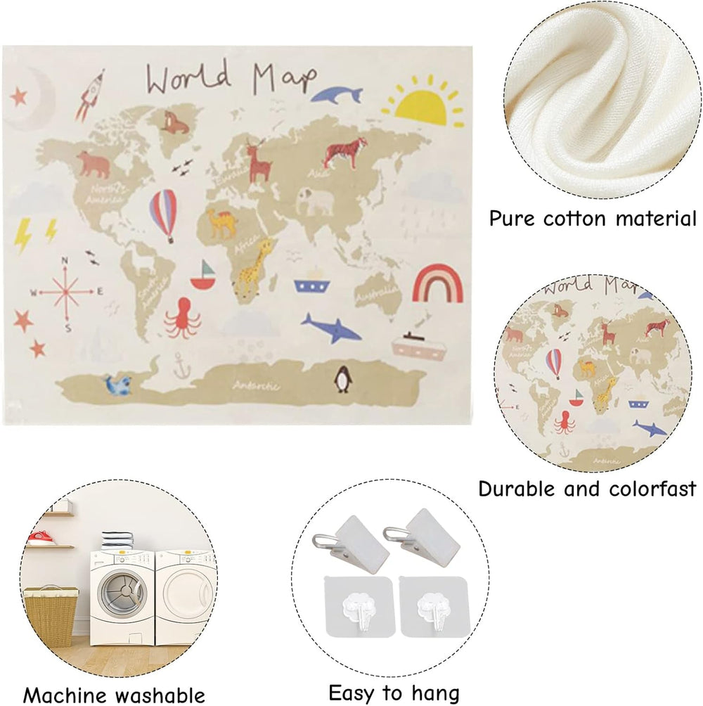 Haokaini tapisserie carte du monde lit bébé photo Accueil - Accessoires et Décoration Naty Shop