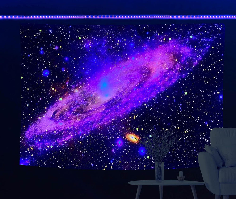 Holavida tapisserie fluorescente galaxie ciel étoilé esthétique abstraite Maison - Accessoires et Décorations Naty Shop