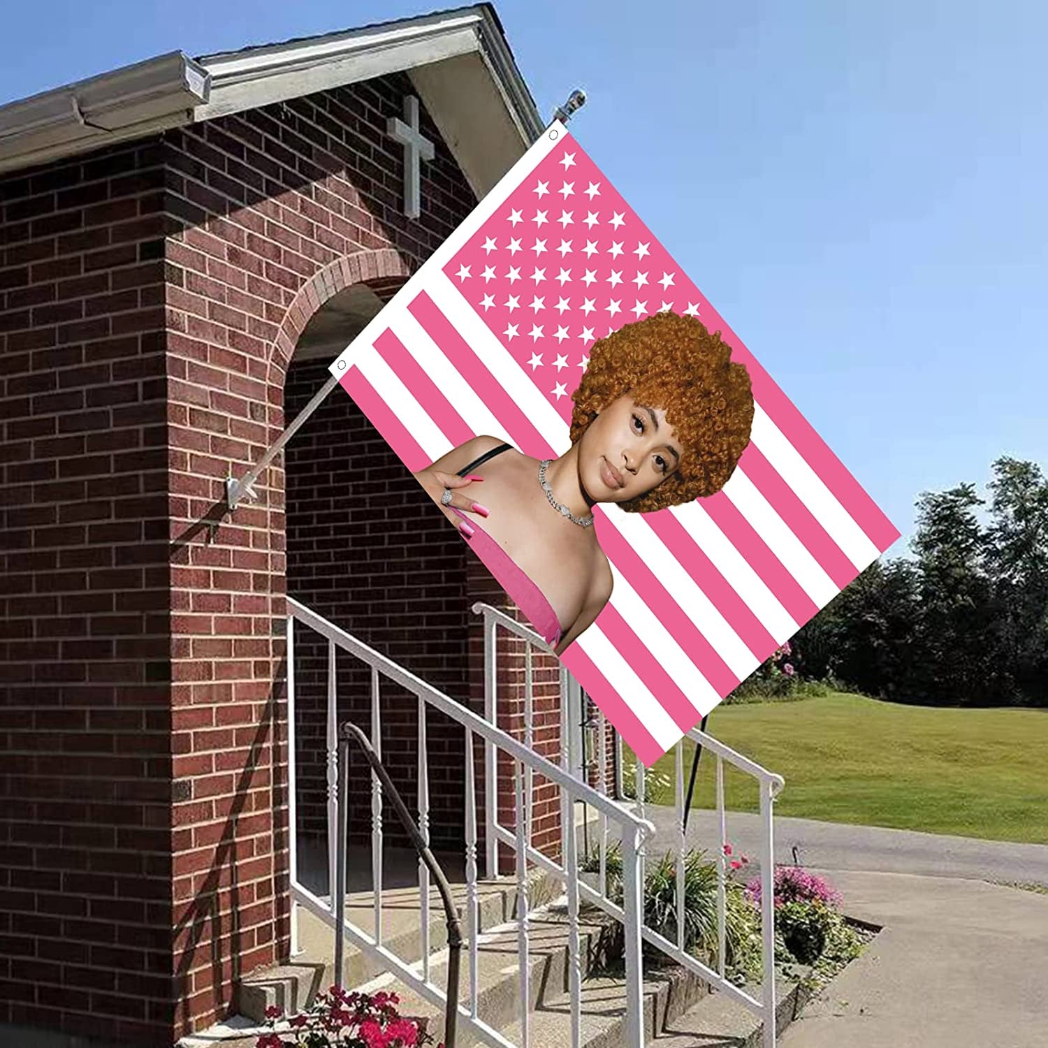 Tapisserie ice rapper spice flag intérieur extérieur rose Maison - Accessoires et Décorations Naty Shop