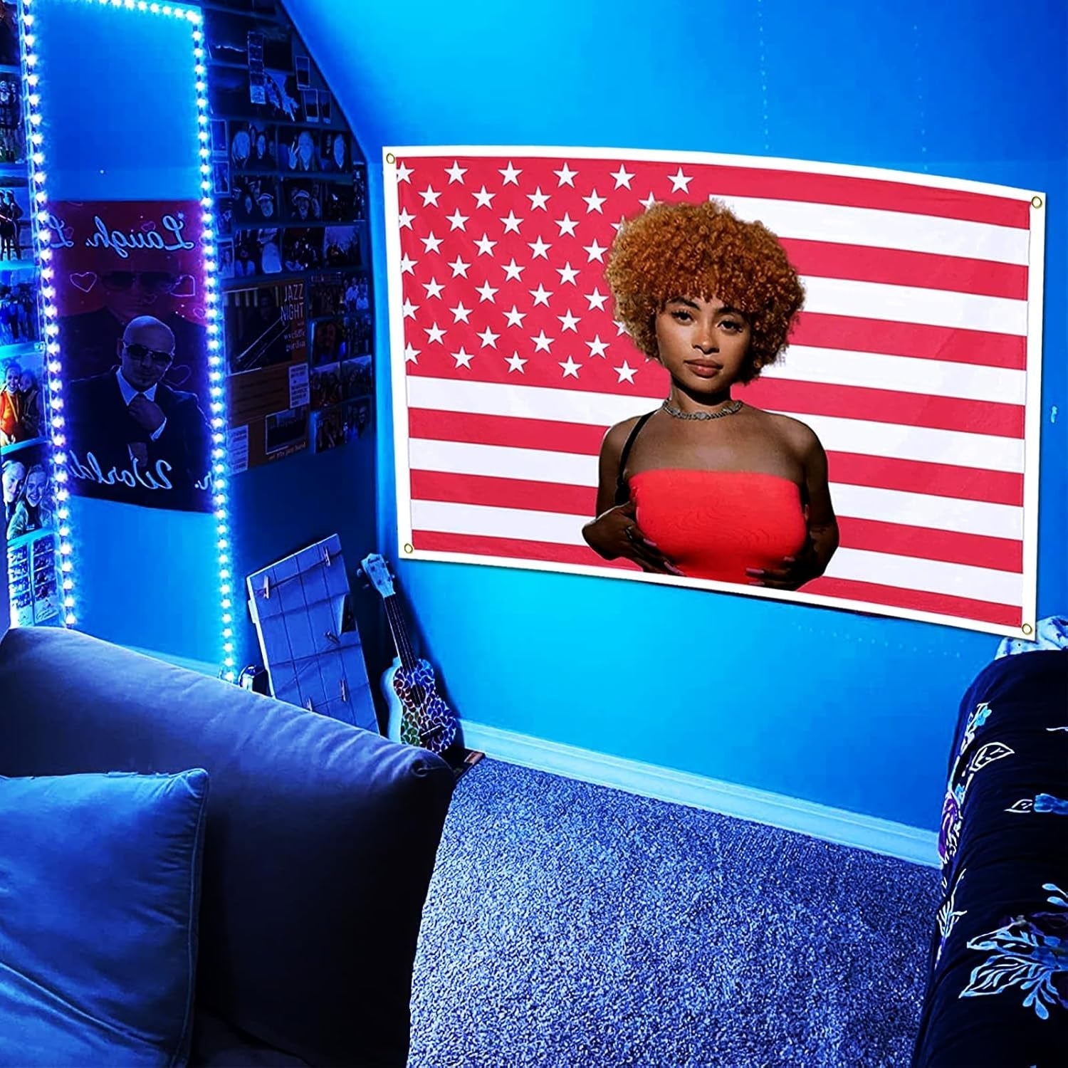 Tapiserie ice spice flag pink steaguri Casa - Accesorii si Decoratiuni Naty Shop