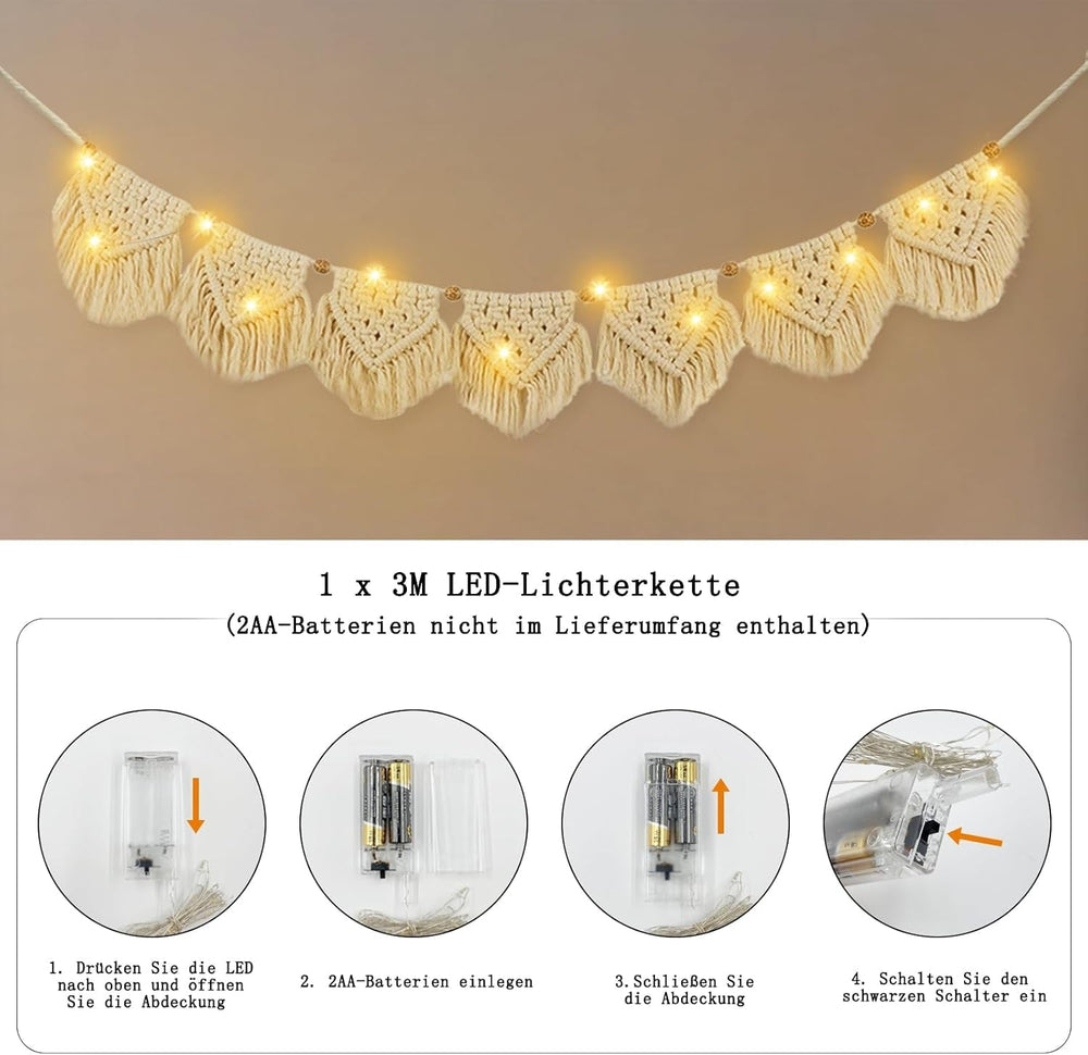 Tapisserie ihonyi déco chic guirlande frangée led Maison - Accessoires et Décorations Naty Shop