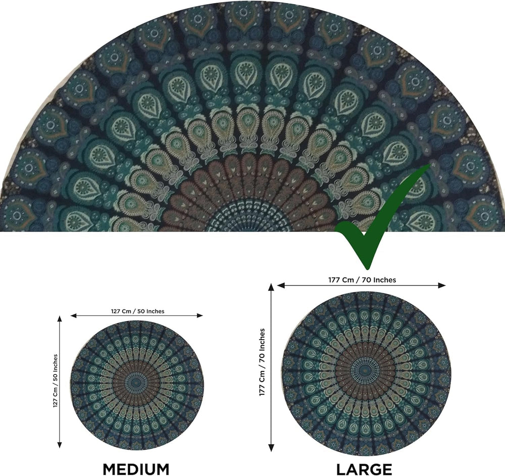 Serviette de plage tapisserie Inde ronde mandala hippie grande Maison Indienne - Accessoires et Décorations Naty Shop