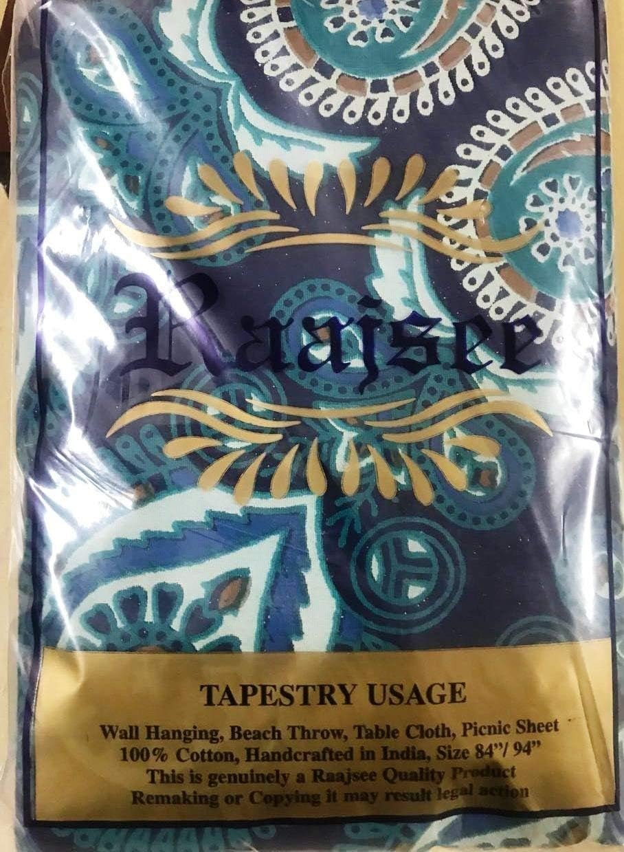 Tapisserie indienne mandala psychédélique éléphant bleu turquoise Accueil - Accessoires et Décorations Naty Shop