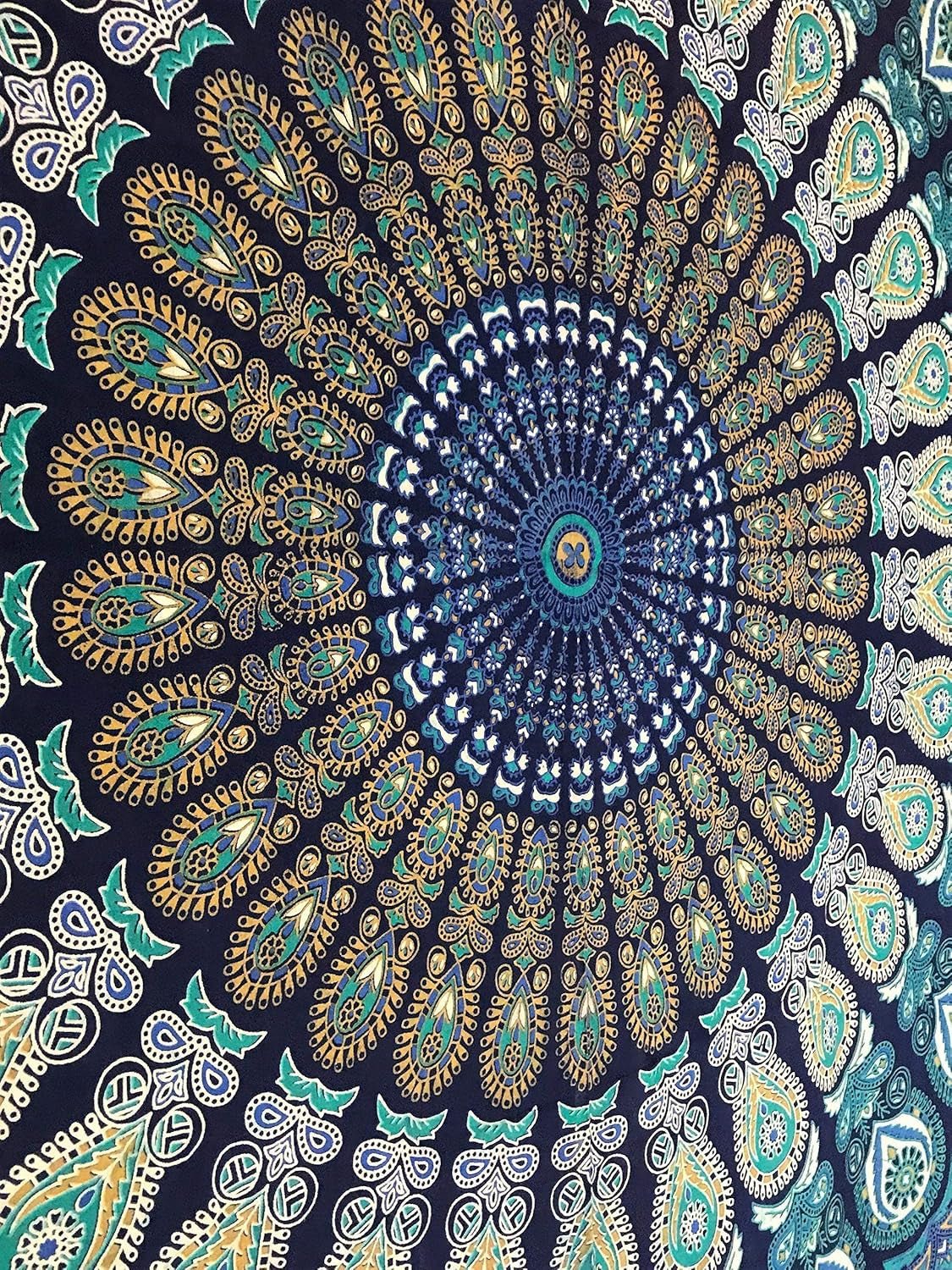 Tapisserie indienne mandala psychédélique éléphant bleu turquoise Accueil - Accessoires et Décorations Naty Shop