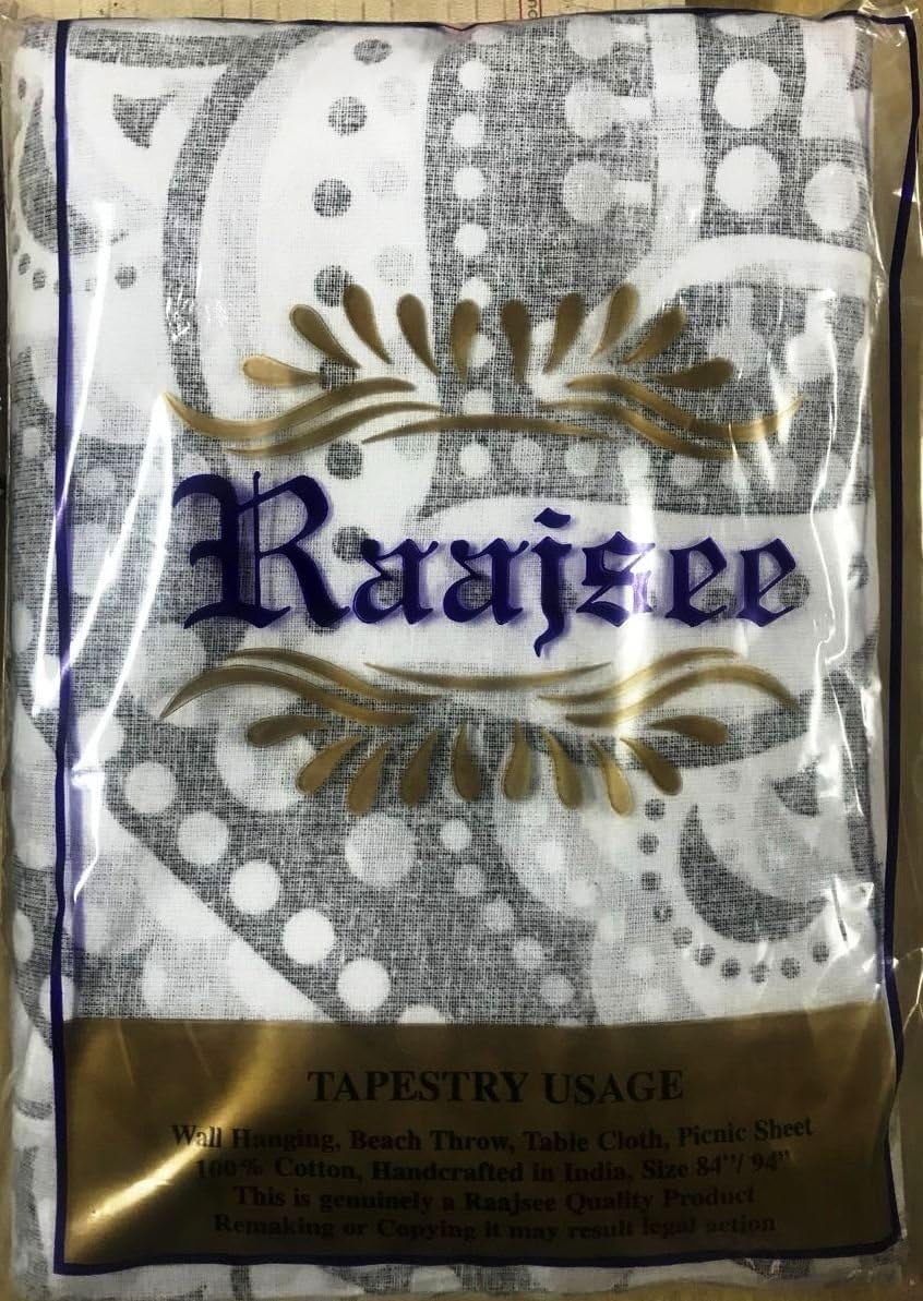 Tapisserie indienne mandala psychédélique noir blanc India Accueil - Accessoires et Décorations Naty Shop