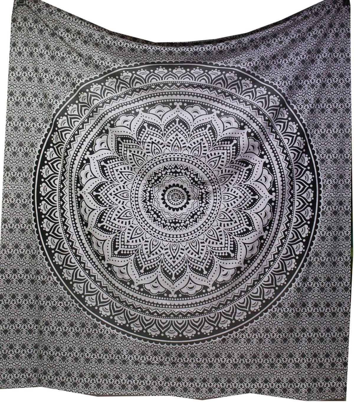 Tapisserie indienne mandala psychédélique noir blanc India Accueil - Accessoires et Décorations Naty Shop Default Title