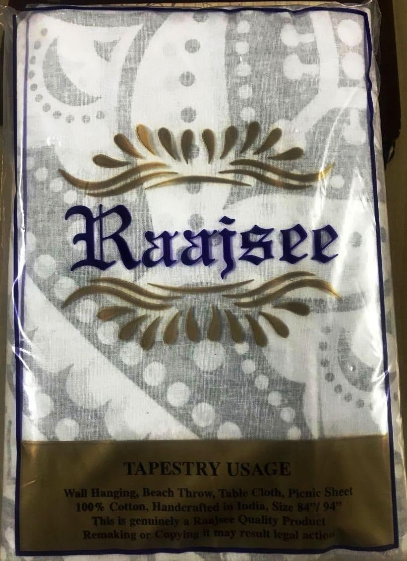 Tapisserie indienne mandala argent blanc chambre toile esthétique Maison - Accessoires et Décorations Naty Shop