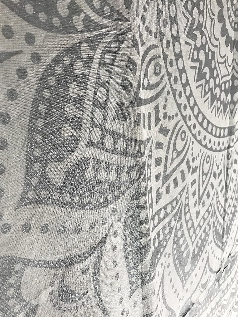 Tapisserie indienne mandala argent blanc chambre toile esthétique Maison - Accessoires et Décorations Naty Shop