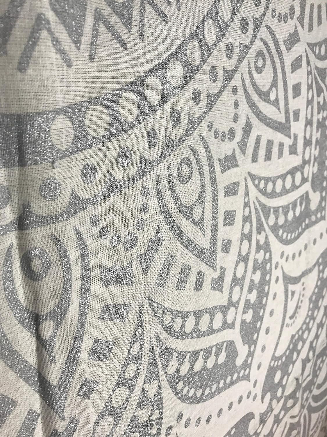 Tapisserie indienne mandala argent blanc chambre toile esthétique Maison - Accessoires et Décorations Naty Shop