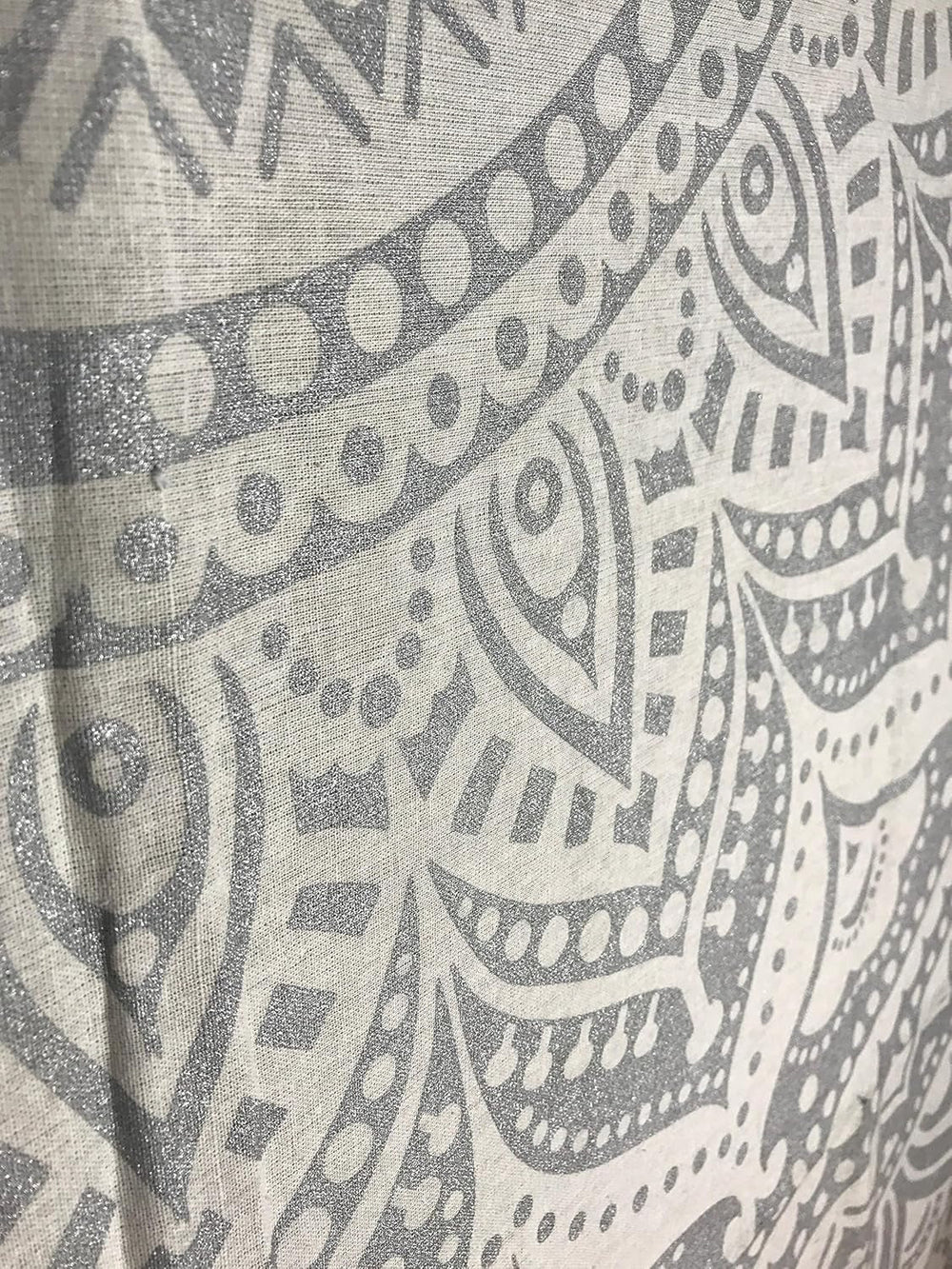 Tapisserie indienne mandala argent blanc chambre toile esthétique Maison - Accessoires et Décorations Naty Shop