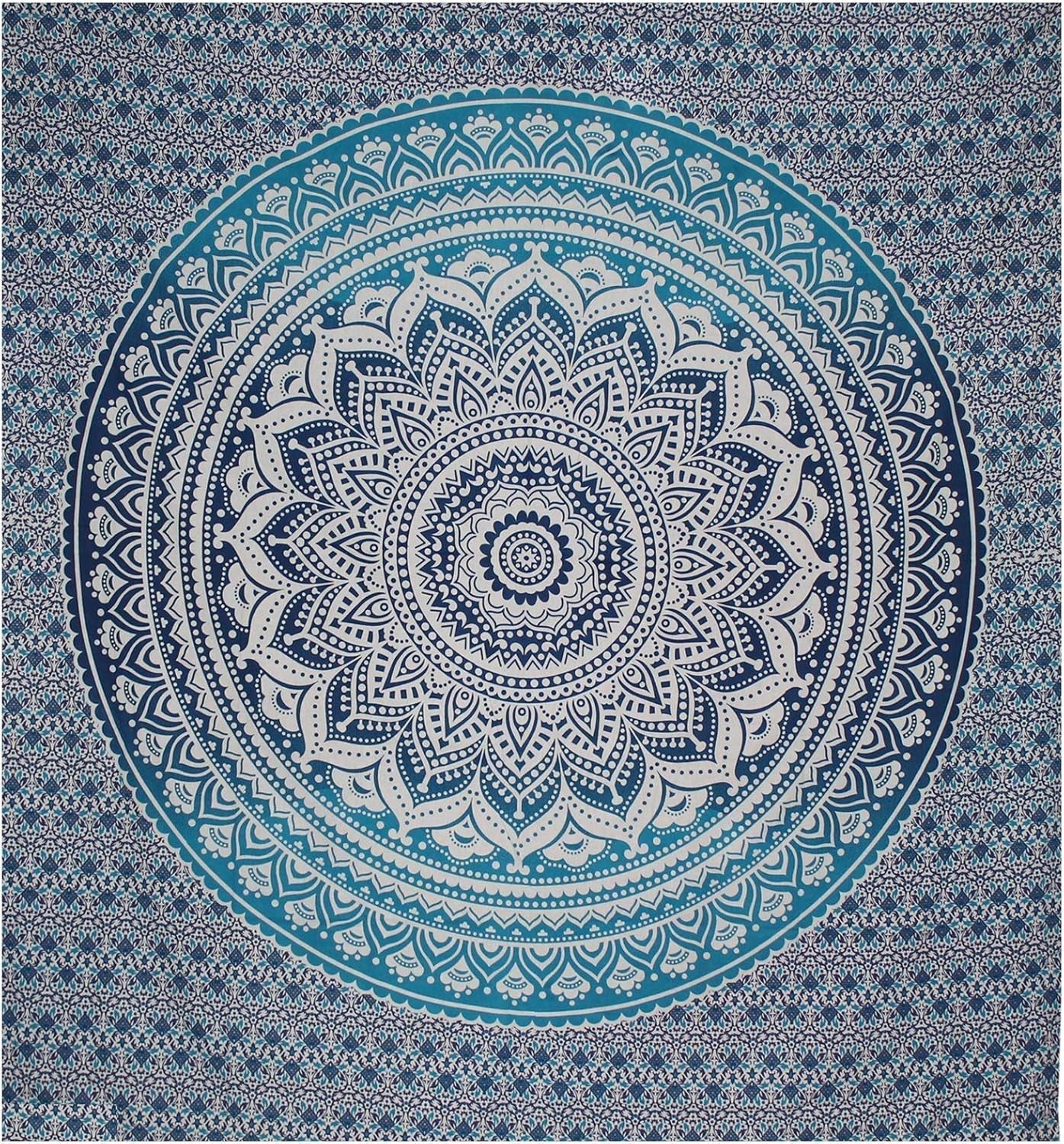 Tapisserie indienne mandala bleu décoration de chambre esthétique Maison - Accessoires et Décorations Naty Shop