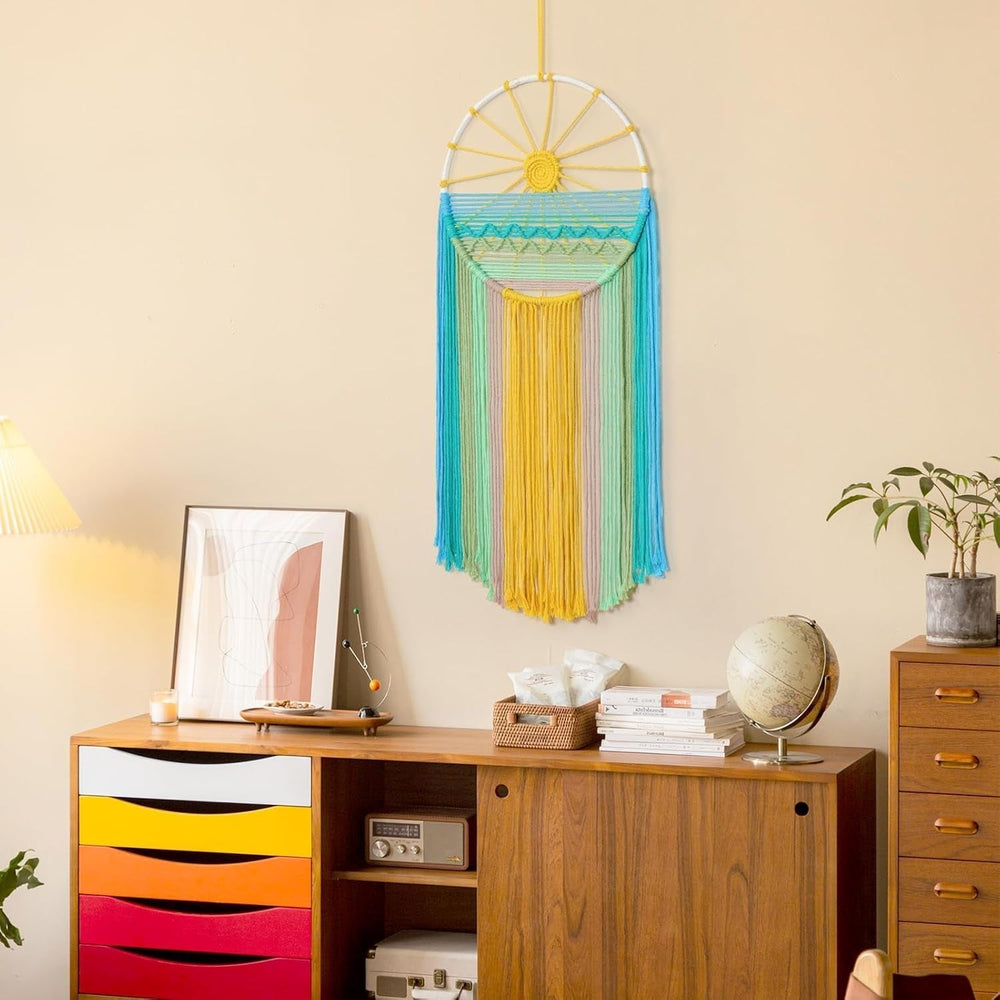 Tapisserie lomohoo dreamcatcher tapisserie motif soleil chambre arc-en-ciel Maison - Accessoires et Décorations Naty Shop