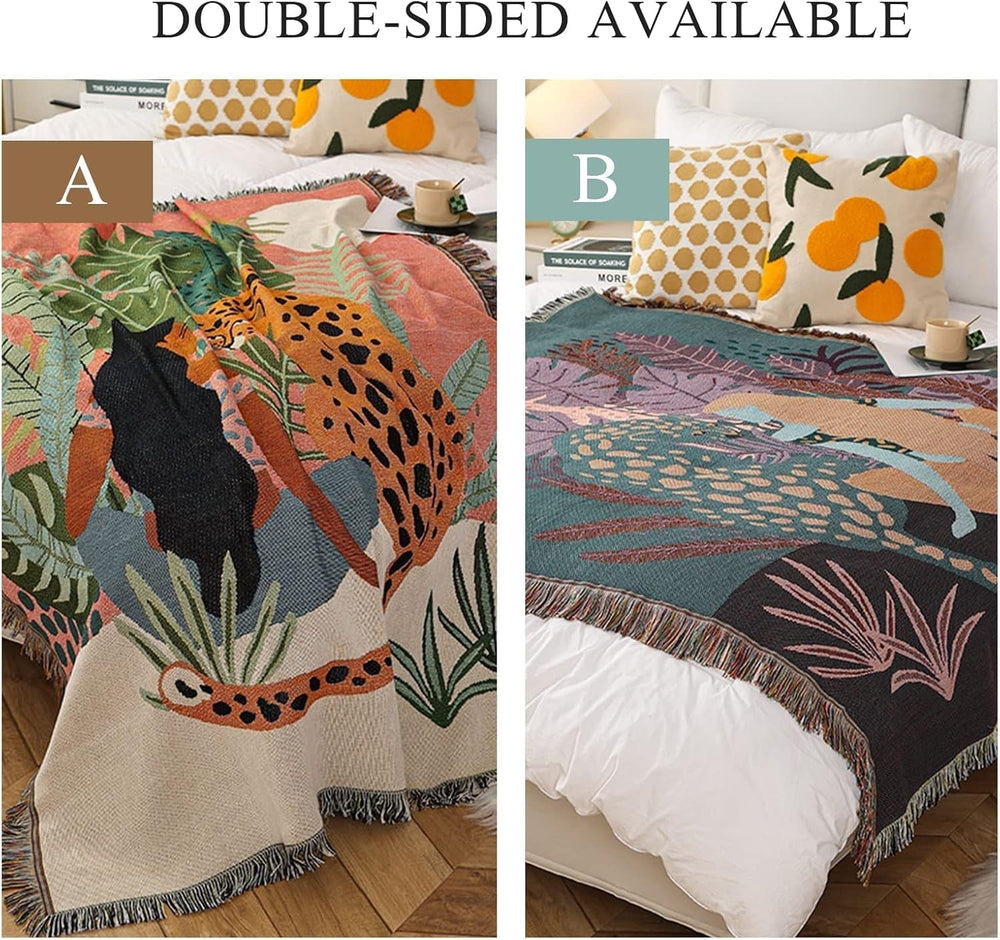 Tapisserie lumisyne double face en coton tissé plaid Casa - Accessoires et Décorations Naty Shop