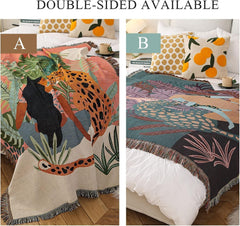 Tapisserie lumisyne double face en coton tissé plaid Casa - Accessoires et Décorations Naty Shop