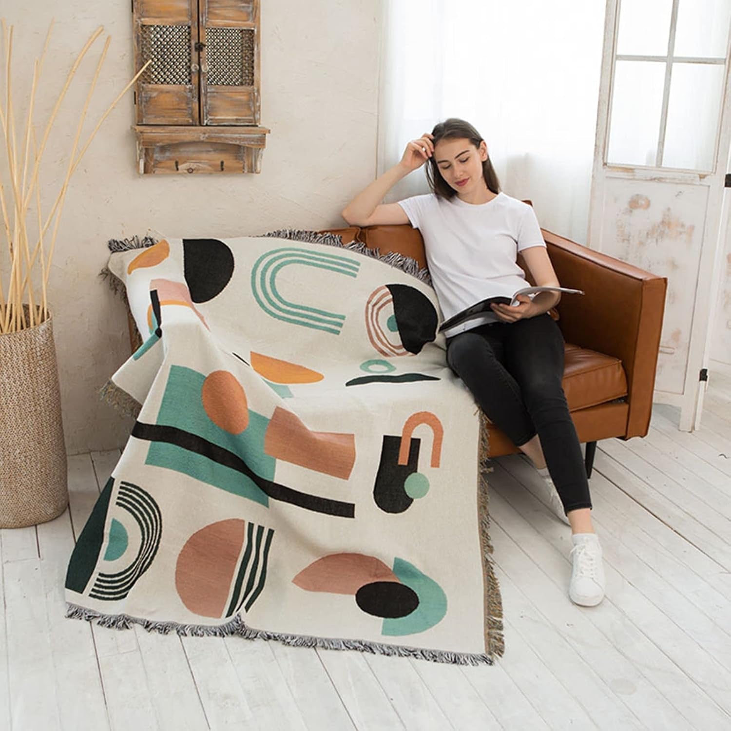 Tapisserie lumisyne plaid double face tissé en coton Accueil - Accessoires et Décorations Naty Shop