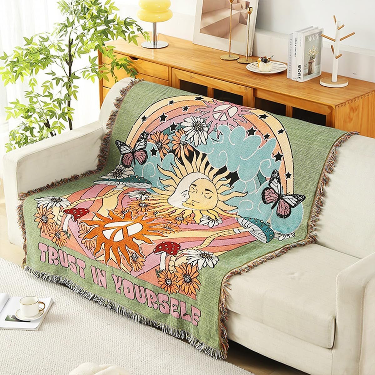 Tapisserie lumisyne couverture double face en coton tissé Maison - Accessoires et Décorations Naty Shop Soare