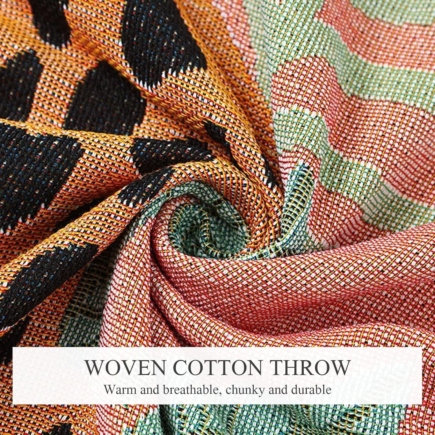 Tapisserie lumisyne double face en coton tissé plaid Casa - Accessoires et Décorations Naty Shop