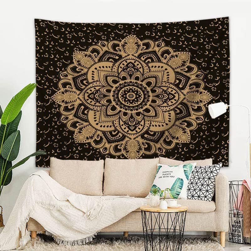 Tapiserie majami mandala indian negru aur poliester panza Casa - Accesorii si Decoratiuni Naty Shop