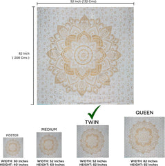 Tapisserie mandala décoration de chambre toile or blanc Maison - Accessoires et Décorations Naty Shop