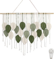 Grande tapisserie d'art tissée à la main à pompon feuille Accueil - Accessoires et Décorations Naty Shop Default Title
