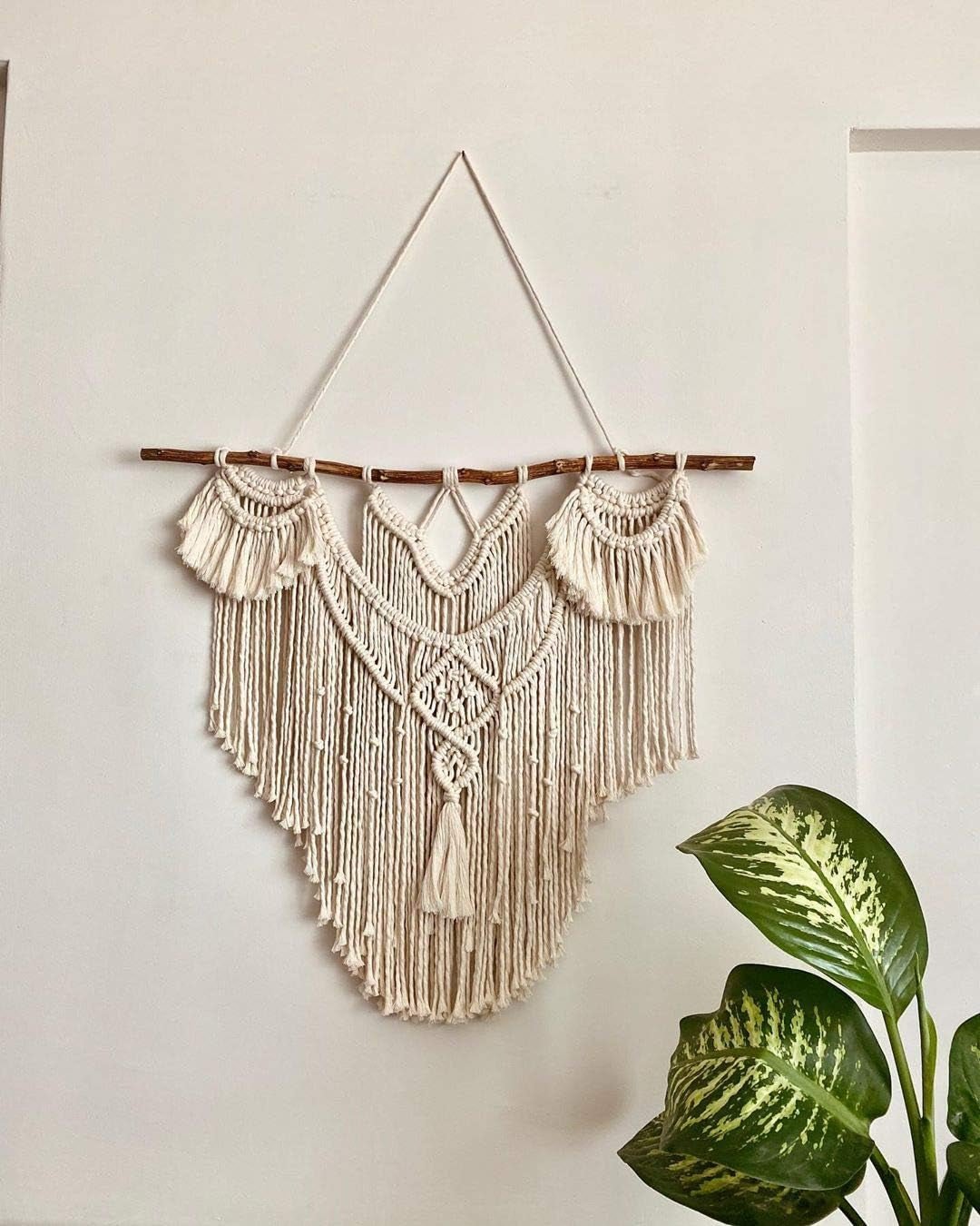 Grande tapisserie bohème naturelle en bois flotté au dessus de la tête de lit Accueil - Accessoires et Décoration Naty Shop