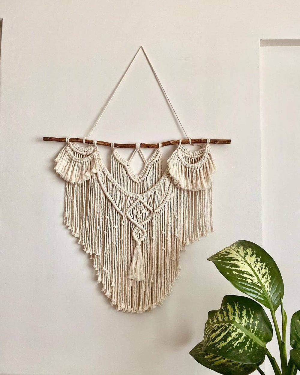 Grande tapisserie bohème naturelle en bois flotté au dessus de la tête de lit Accueil - Accessoires et Décoration Naty Shop