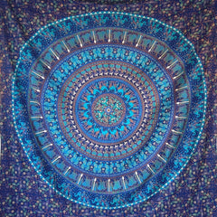 Tapiserie momomus mandala bumbac colorat desene orientale Casa - Accesorii si Decoratiuni Naty Shop Albastru C 210L X 230B Cm