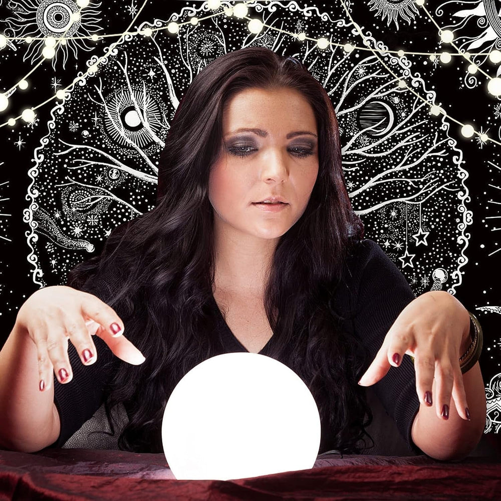 Tapisserie noir blanc arbre vie tapisserie phases lune Maison - Accessoires et Décorations Naty Shop