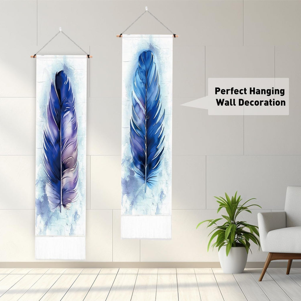 Tapiserie pligreat pack blue feather rug vertical wall Casa - Accesorii si Decoratiuni Naty Shop