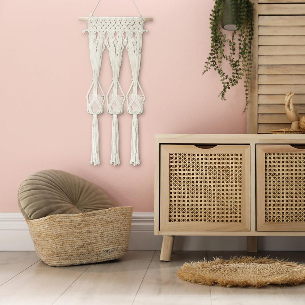 Bougeoirs en verre étagère tapisserie made Casa - Accessoires et Décorations Naty Shop