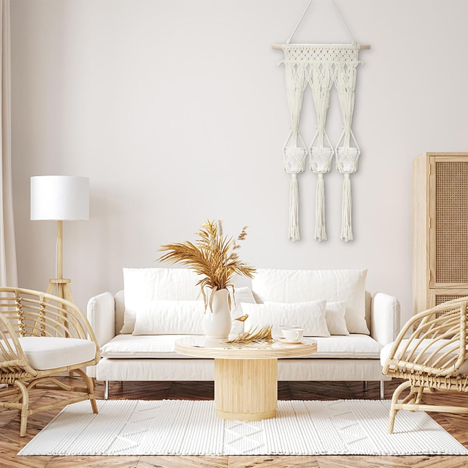 Bougeoirs en verre étagère tapisserie made Casa - Accessoires et Décorations Naty Shop