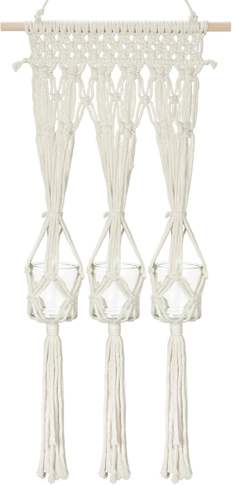 Bougeoirs en verre étagère tapisserie made Casa - Accessoires et Décorations Naty Shop Blanc