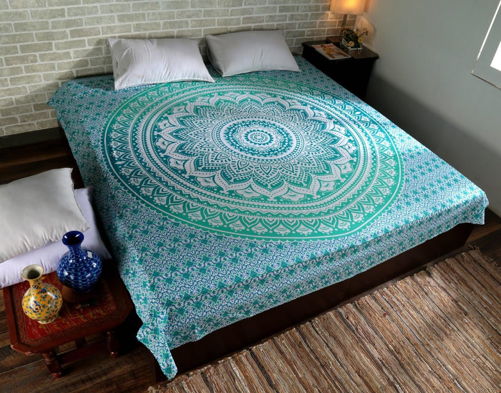 Tapiserie rajrang mandala bumbac verde mare Casa - Accesorii si Decoratiuni Naty Shop