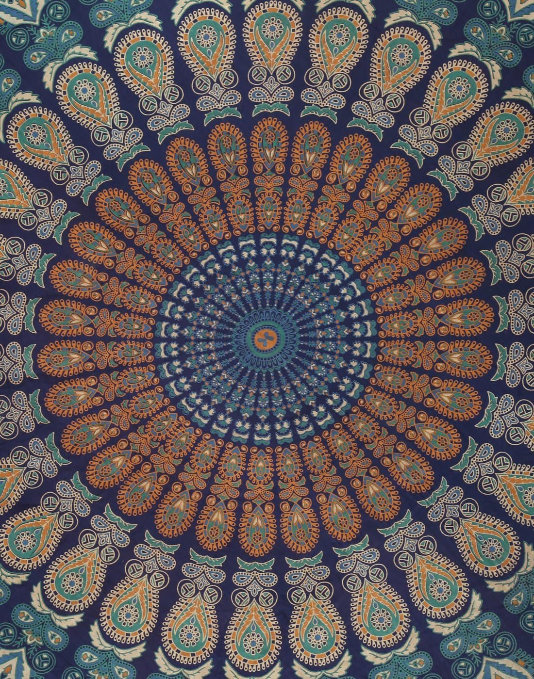 Tapisserie ronde paon mandala centimètres roundie hippie devant Accueil - Accessoires et Décorations Naty Shop