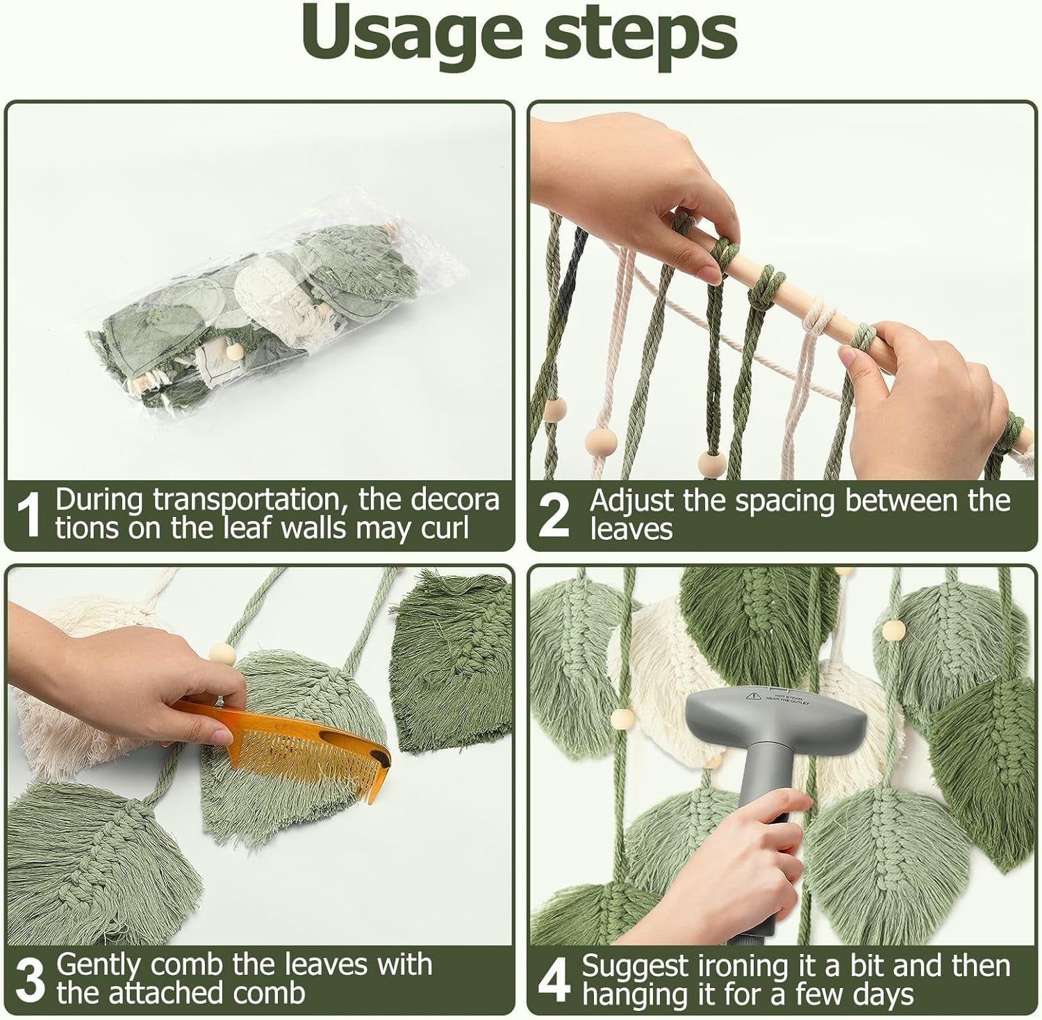 Décoration de fenêtre style tapisserie 40cm vert Accueil - Accessoires et Décorations Naty Shop