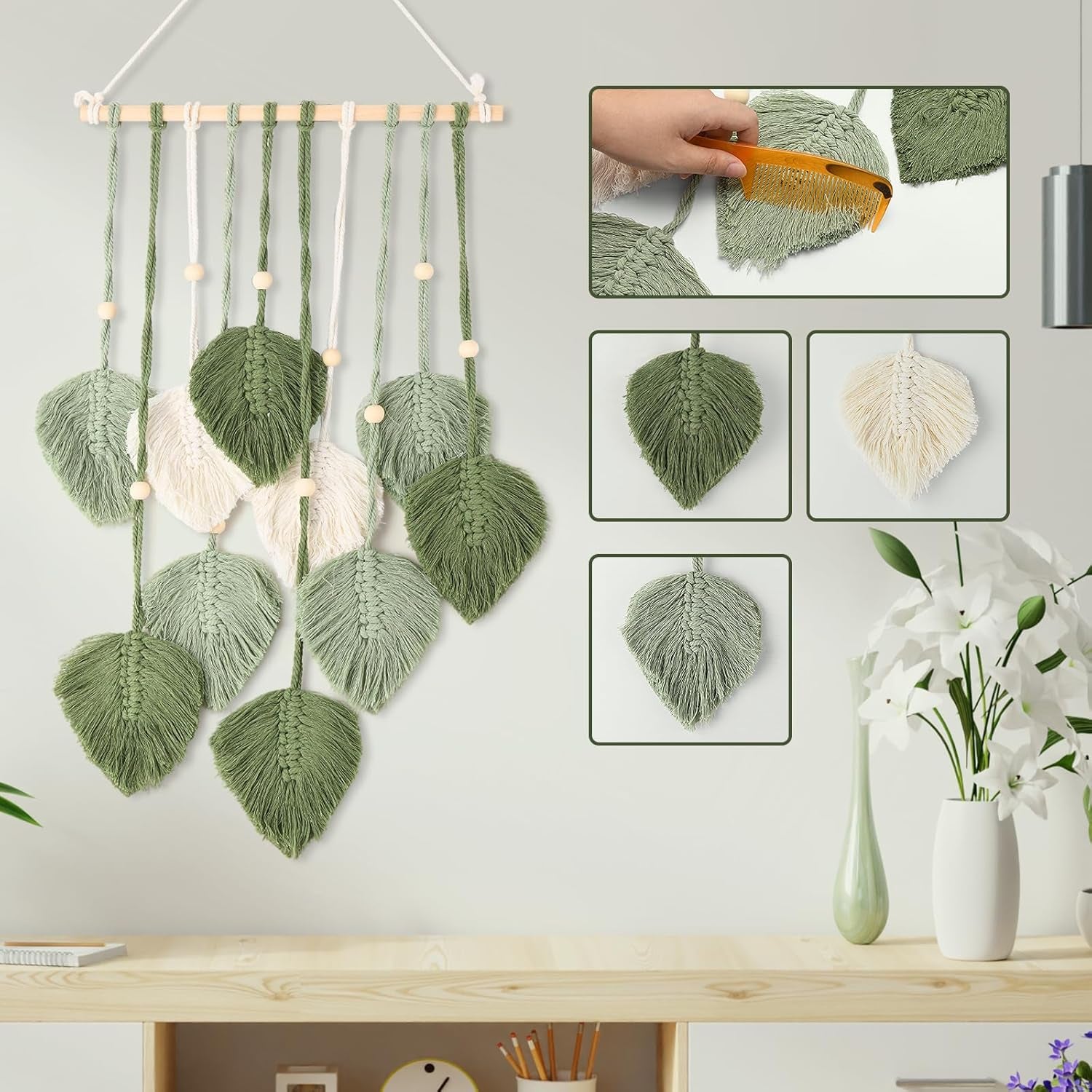 Tapiserie stil fereastra decorare 40cm verde Casa - Accesorii si Decoratiuni Naty Shop