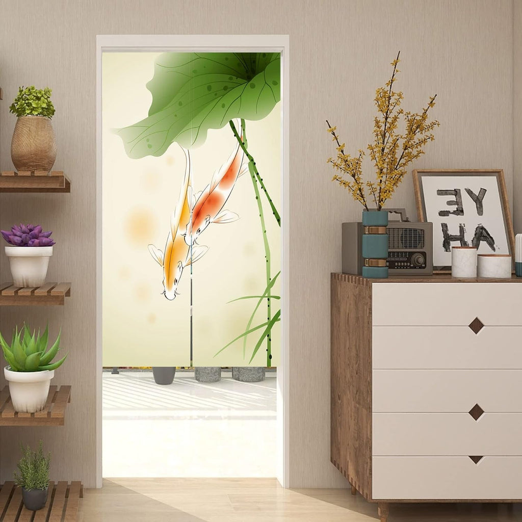 Tapiserie stil japonez lenjerie groasa noren lunga lotus Casa - Accesorii si Decoratiuni Naty Shop