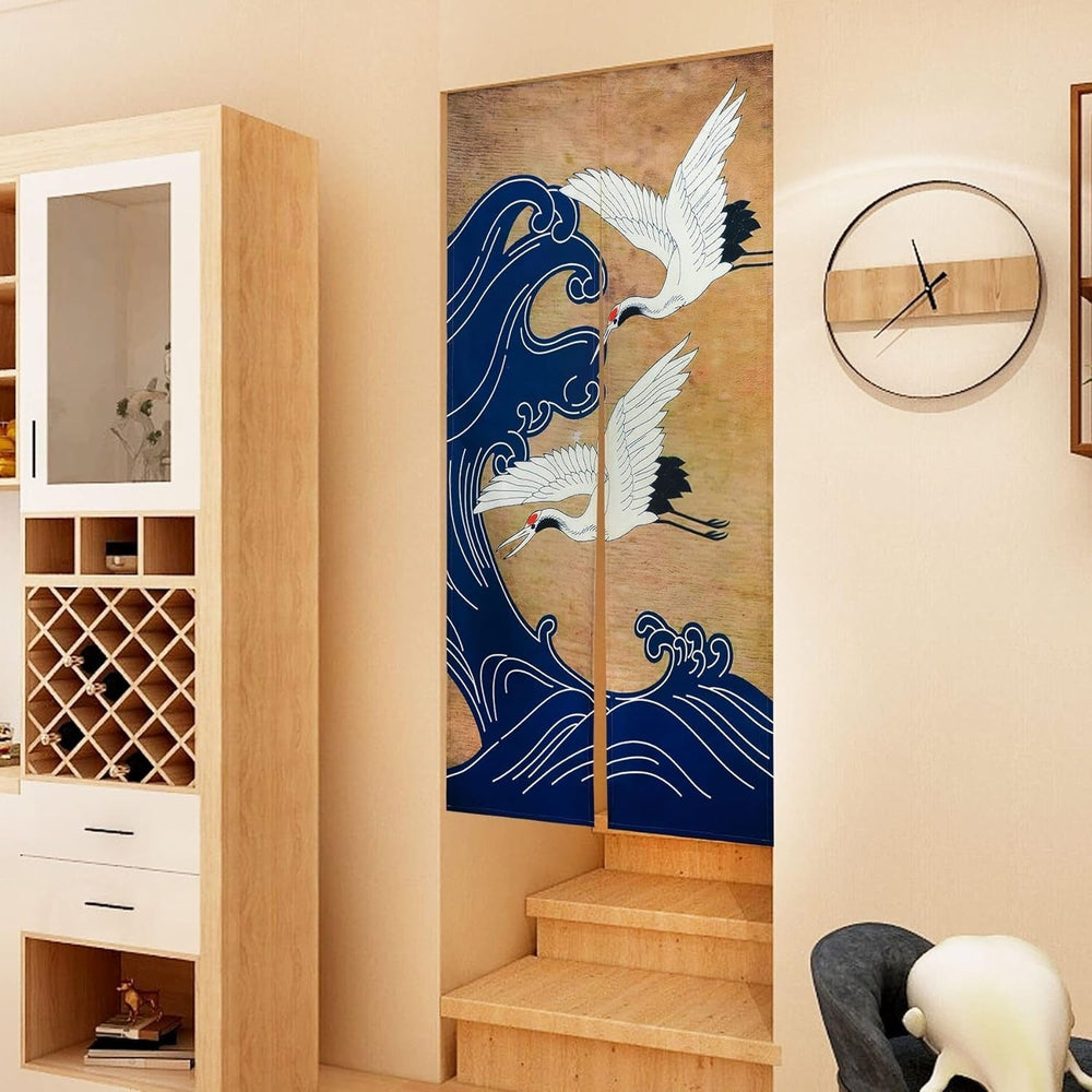 Tapisserie de style japonais rideau long noren en lin épais Maison - Accessoires et Décorations Naty Shop