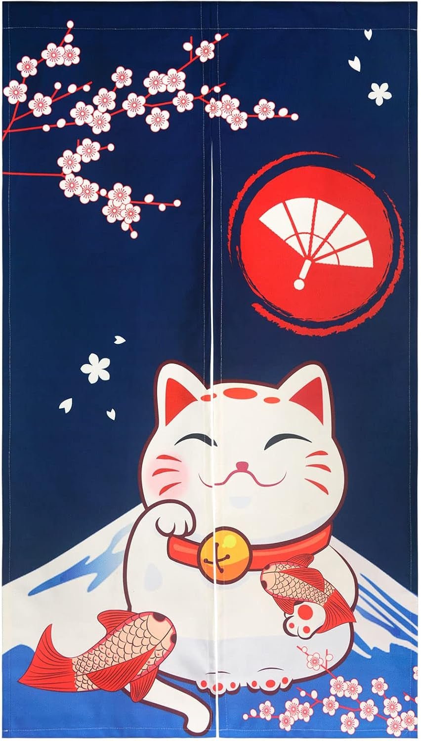 Tapisserie de style japonais en lin épais rideaux longs noren Accueil - Accessoires et Décorations Naty Shop Default Title