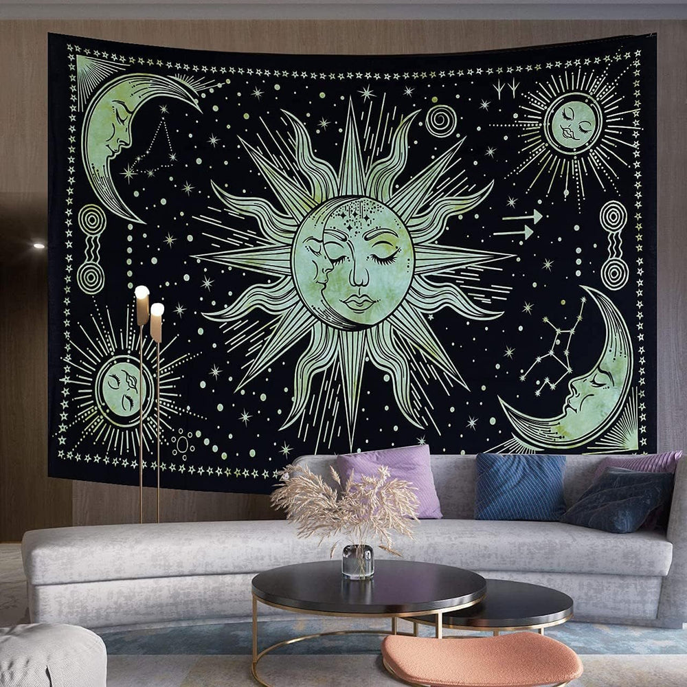 Tapisserie soleil lune étoile spirituel asthétique arc-en-ciel coton Maison - Accessoires et Décorations Naty Shop Salutations 150L X 137B Cm