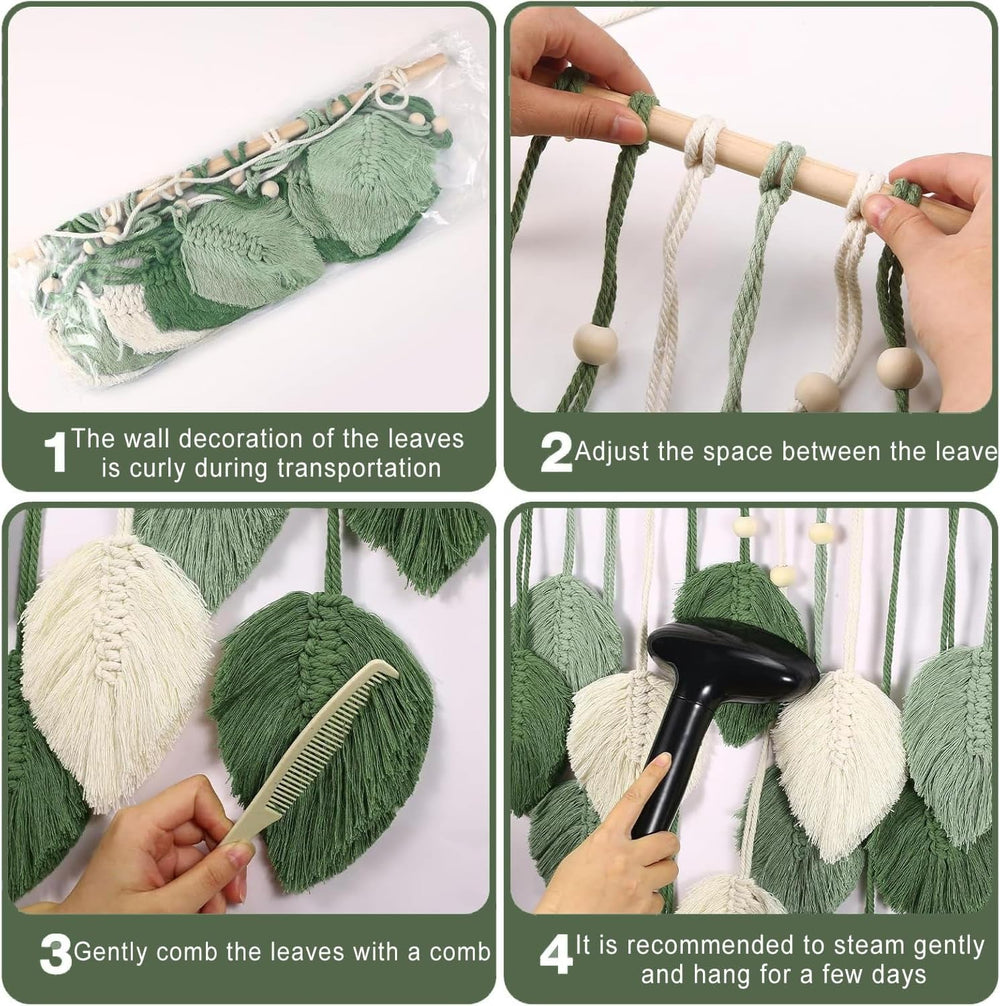 Tapisserie suspension décoration feuilles tissées Accueil - Accessoires et Décorations Naty Shop